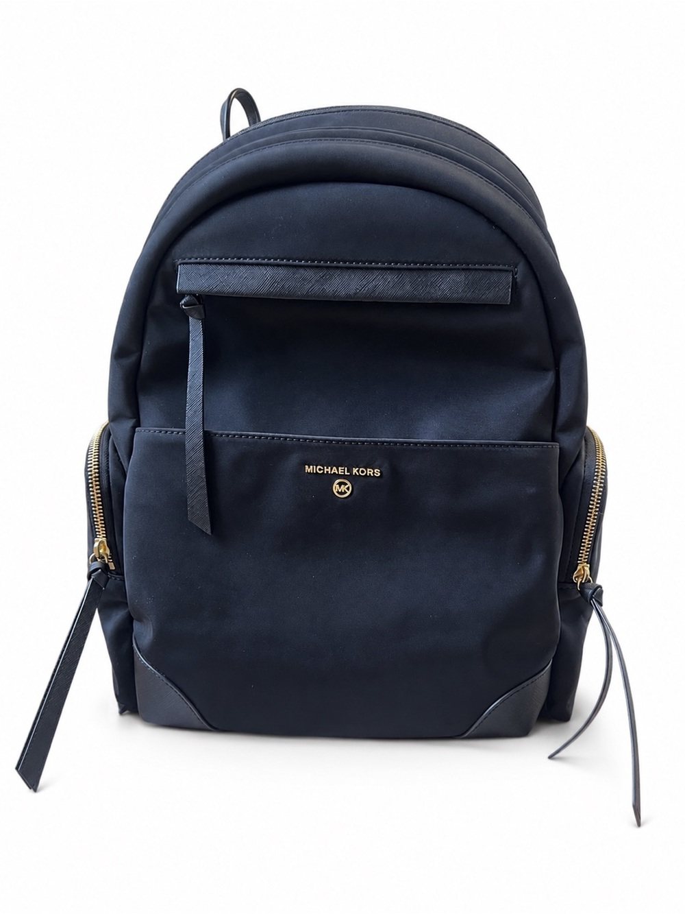 Michael Kors Black Prescott Large Nylon Backpack Gold Hardware
